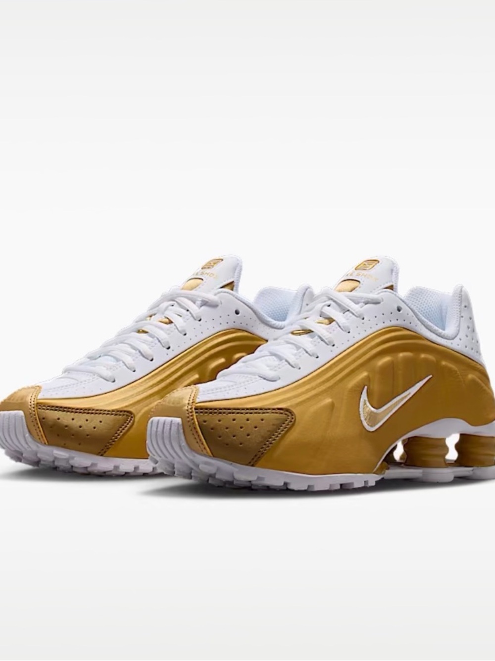 NWT Nike White & Gold Shox R4 Women’s 7 - Picture 2 of 5